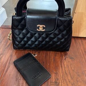 Black Quilted Leather Handbag